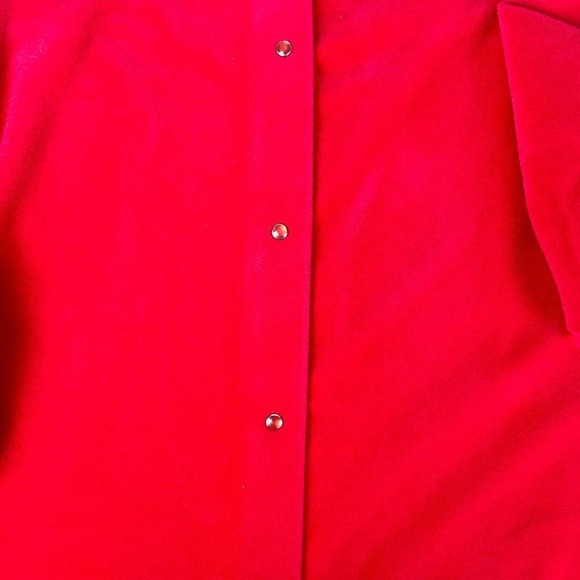 Vanity Fair Tartan Red Smocked Neck Robe Dress Snap Front Lounge Wear S - Picture 8 of 12